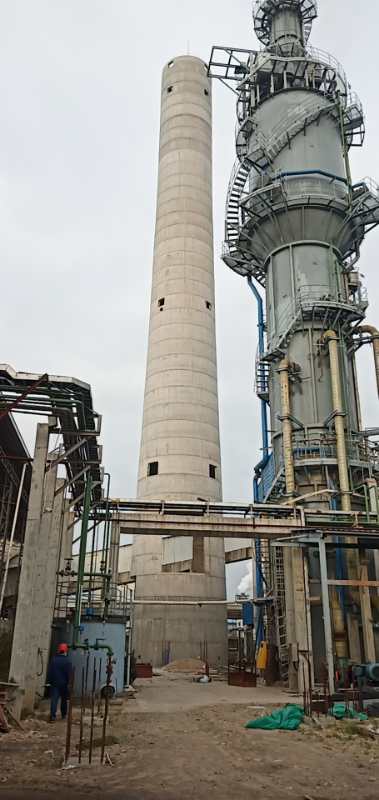 浙江仙居現化熱力有限公司70米混凝土煙囪新建